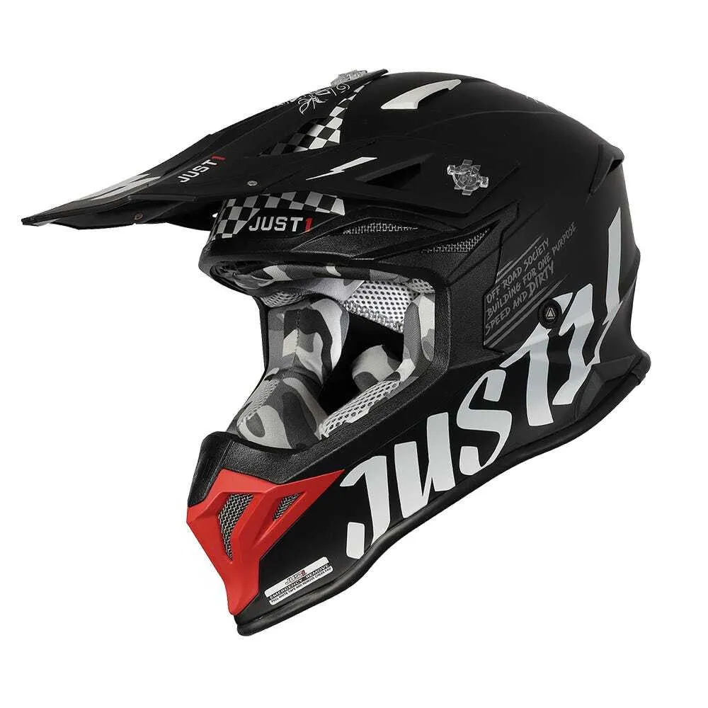 Just1 J39 Rock Helmet - Red/White/Matte Black - Just 1