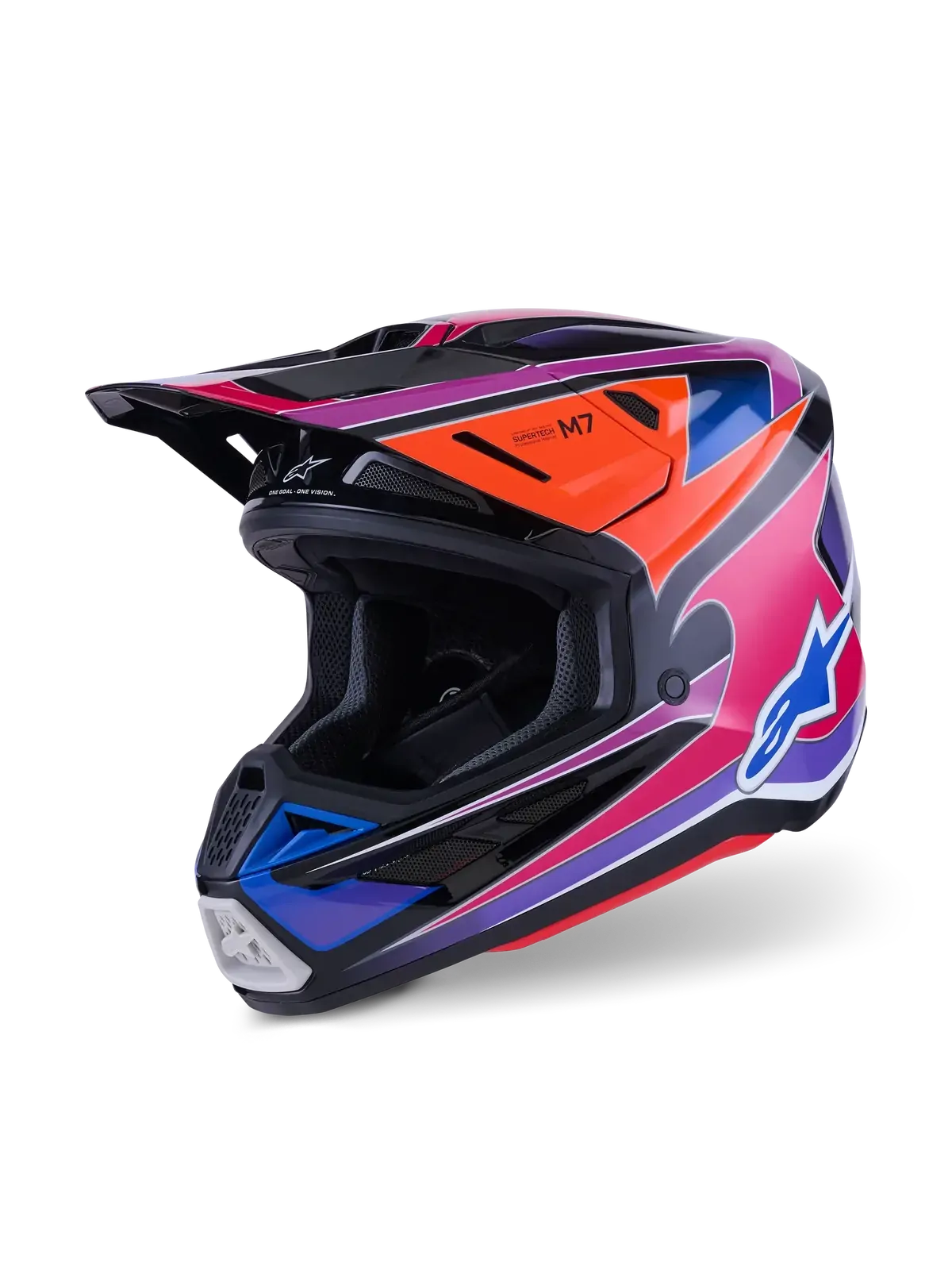 Alpinestars 2026 SM-7 Fuse MX Helmet - Blue/Purple/Pink/Glossy