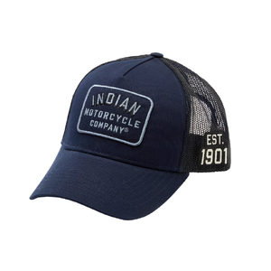 Block Logo Patch Trucker Cap, Navy  2865649
