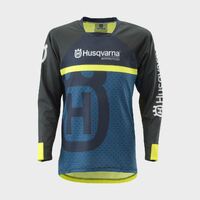 Husqvarna Kids Railed Shirt - Black/Blue/Yellow