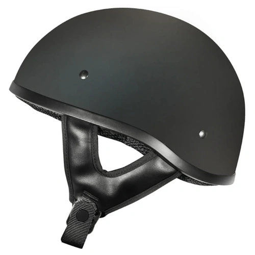 M2R Rebel Solid Classic Shorty No Studs Open Face Helmet - Matte Black