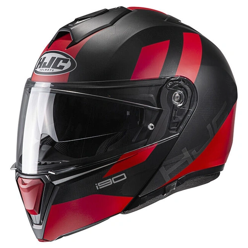 HJC i90 Syrex MC-1SF Modular Helmet - Black/Red - S - SKU:1123437