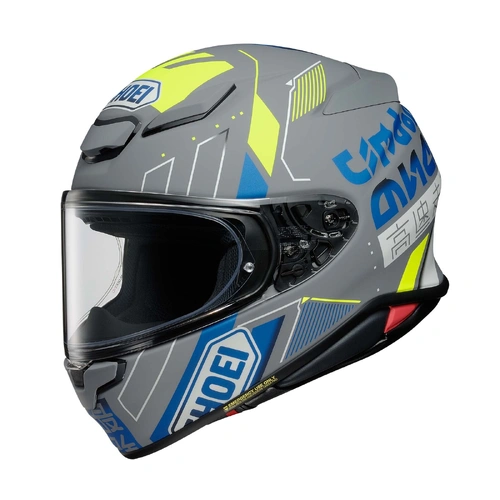 Shoei NXR2 Accolade Helmet TC-10 - Grey/Blue/Hi-Viz - XS - SKU:1123672