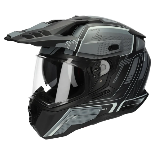 M2R Hybrid Trooper Adventure Helmets (PC-5F) - Black/Grey - XS - SKU:1124629