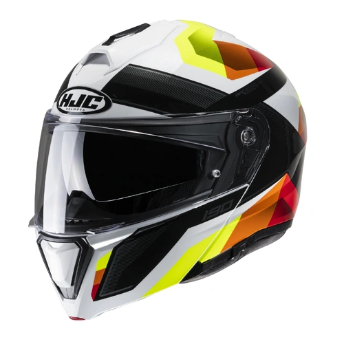 HJC i90 Lark Modular Helmet MC-3H - Black/White/Red/Orange/Yellow - XL - SKU:1125123