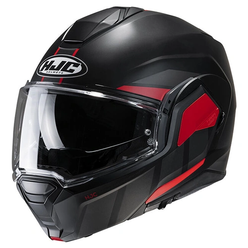HJC i100 Beis MC1SF Modular Helmet - Black/Red - XS - SKU:1125159