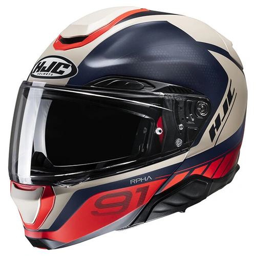 HJC RHPA 91 Raphino MC-1SF Modular Helmet - Black/Red - M - SKU:1125320