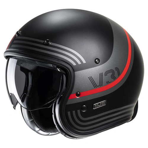 HJC V31 Byron MC-1SF Open Face Helmet - Black/Red - XS - SKU:1125454
