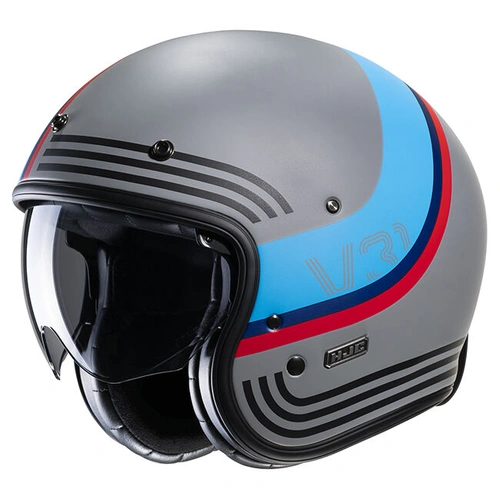 HJC V31 Byron MC-21SF Open Face Helmet - Grey/Blue - XS - SKU:1125466
