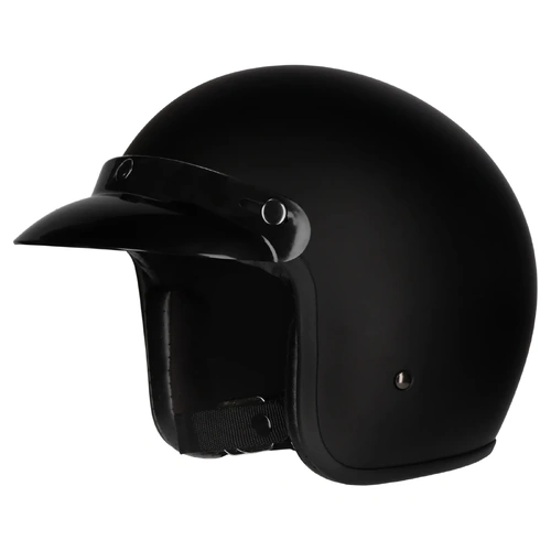 M2R Pr1me Slimline Studs Open Face Helmet - Matte Black