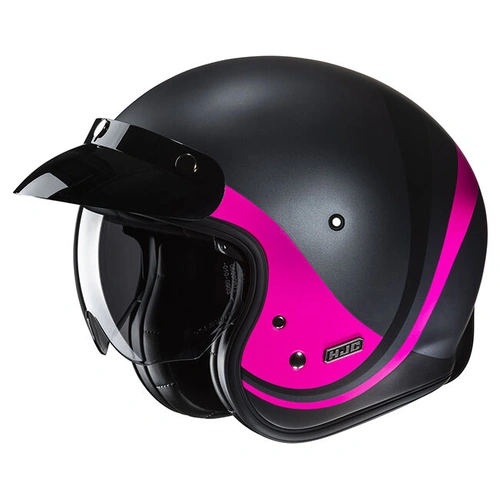 HJC V31 Emgo MC-8SF Open Face Helmet - Black/Pink - XS - SKU:1126833