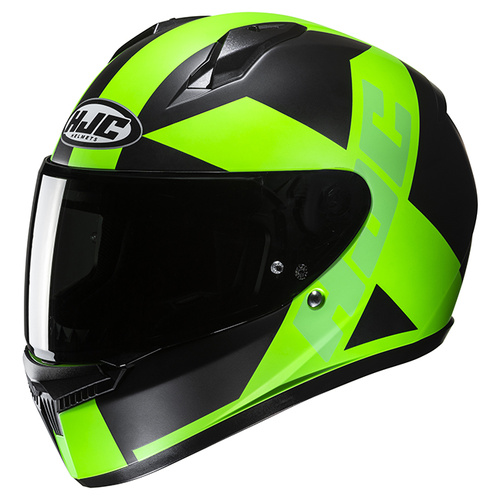 HJC C10 Tez Full Face Helmet MC-4HSF - Black/Green - M - SKU:1126861