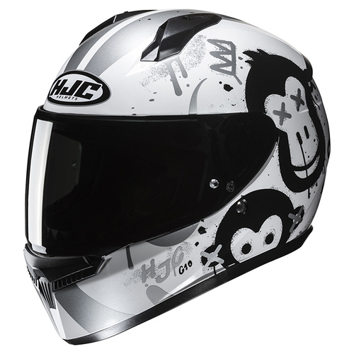 HJC C10 Geti Full Face Helmet MC-10 - White/Black - 2XS - SKU:1126874