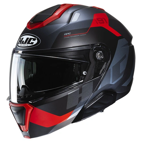 HJC i91 Carst MC-1SF Modular Helmet - Black/Red - XS - SKU:1127054