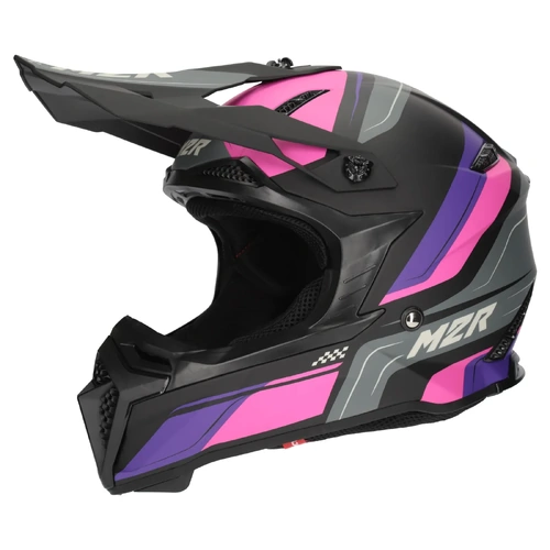 M2R X2.1 Pulse Lightweight MX Helmet (PC-7F) - Pink/Purple/Black