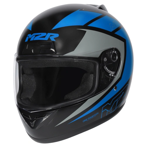 M2R M1 Carve Full Face Helmet (PC-2F) - Black/Blue/Grey