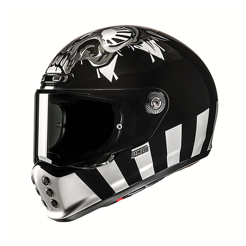 HJC V10 Crania Full Face Helmet MC-5 - Black/White - S - SKU:1128995