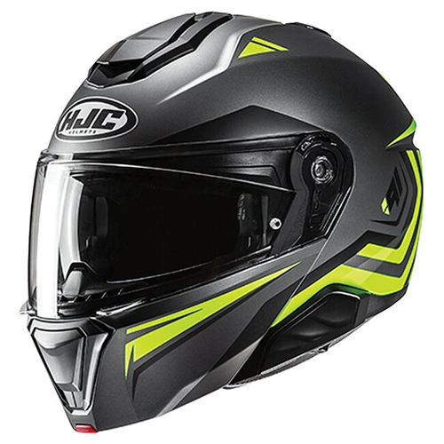 HJC i91 Tricus MC-3HSF Modular Helmet - Black/Hi-Vis - L - SKU:1129087
