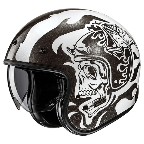 HJC V31 Flame MC-5 Open Face Helmet - Black/White