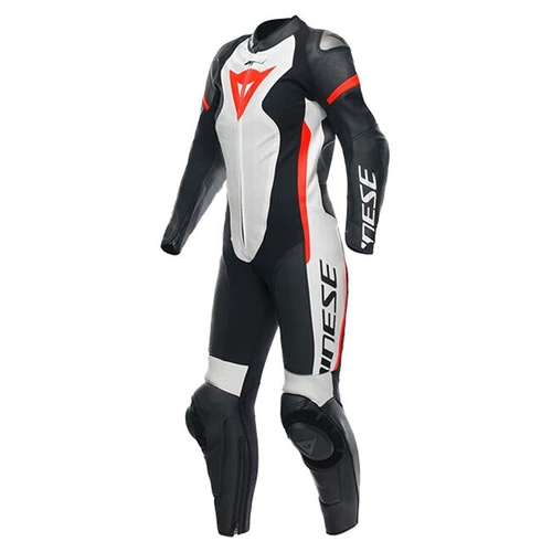Dainese Ladies Grobnik 1 Pce Perforated Leather Suit - Black/White/Fluro Red