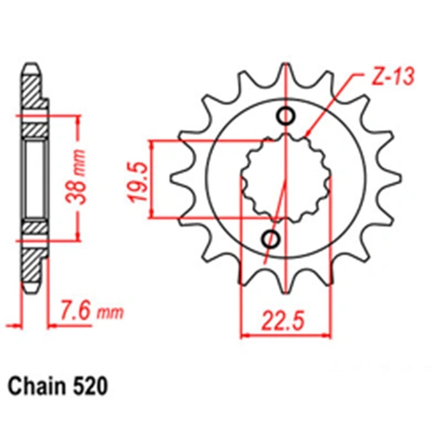 Front Sprocket - Steel  14T 520P