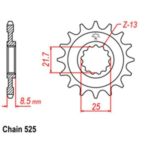 Front Sprocket - Kawasaki - 525 - Steel - 17T