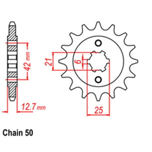 Front Sprocket - Steel  16T 530P