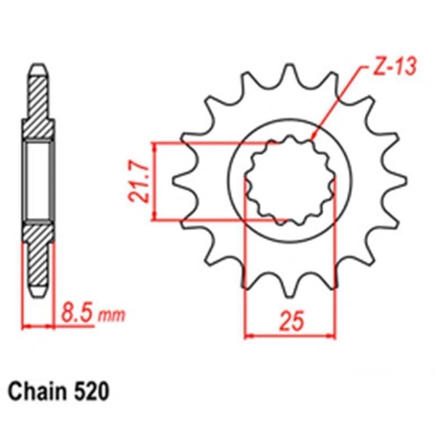 Front Sprocket Steel 15T 520