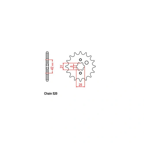 Front Sprocket - Steel  15T 520P D/D