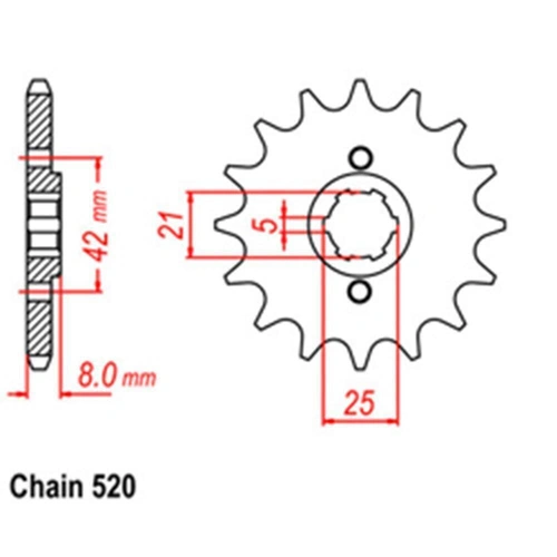 Front Sprocket Steel 17T 520