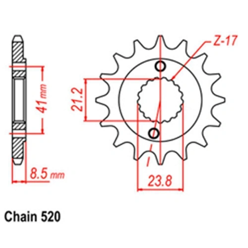Front Sprocket Steel 14T 520