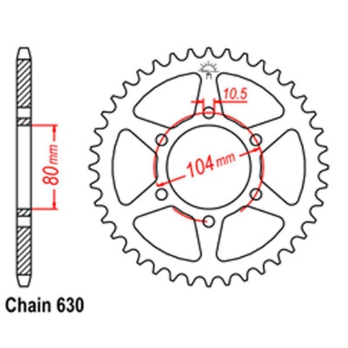 Rear Sprocket Steel 33T 630