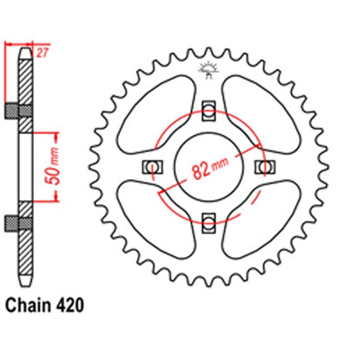 Rear Sprocket - Steel 46T 420P