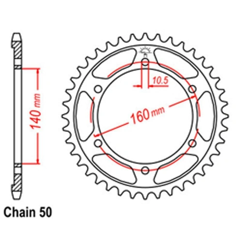 Rear Sprocket Steel 47T 530