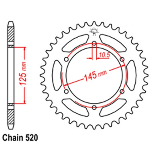Rear Sprocket - Steel 46T 520P