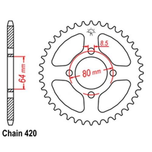 Rear Sprocket - Steel 32T 420P