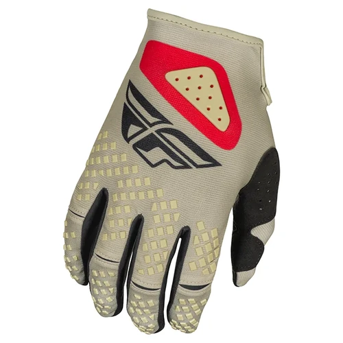 Fly Racing 2025 Kinetic Sym MX Gloves - Light Grey/Red/Black - M - SKU:4008492