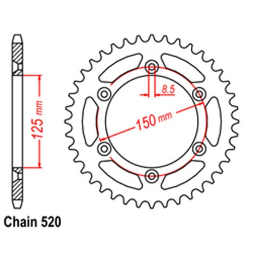 Rear Sprocket Steel 49T 520 Ktm