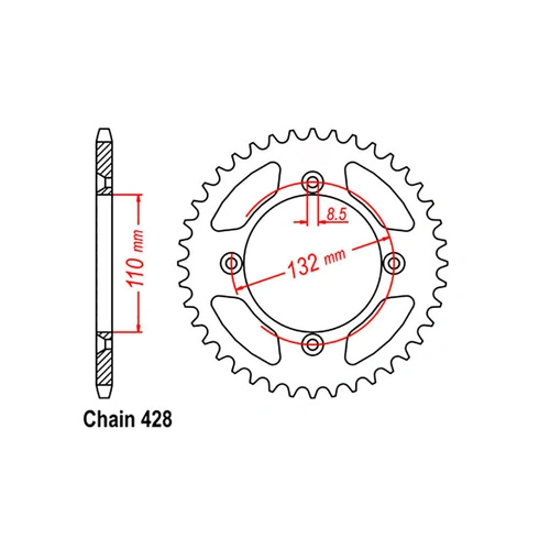 Rear Sprocket - Steel 46T 428P