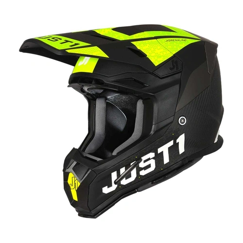 Just1 J22 Adrenaline Helmet - Black/Fluro Yellow/Carbon - XS - SKU:606022029400302