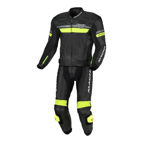 Macna Diabro 2 Pce Suit - Black/Fluro Yellow - M - SKU:64-1408-82