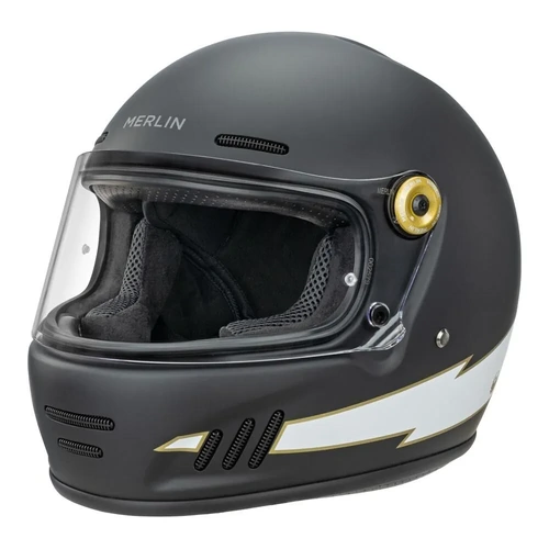 Merlin Revival Flash Full Face Helmet - Matte Black