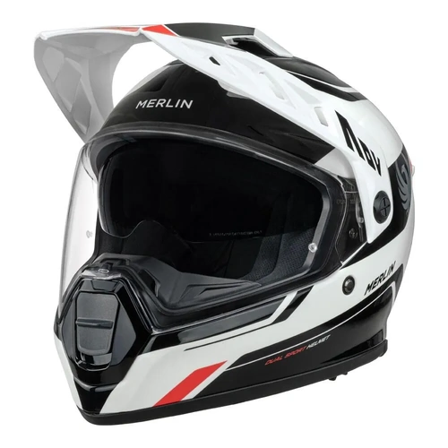 Merlin Torres Block Adventure Helmet - White/Red - S - SKU:65-930-12