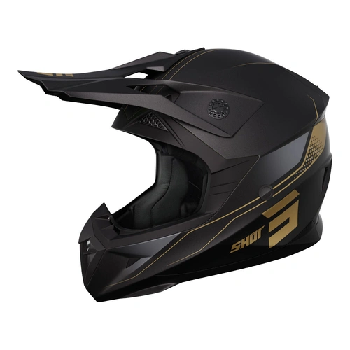 Shot Pulse Edge Helmet - Matte Black/Gold - XS - SKU:66-4732-04