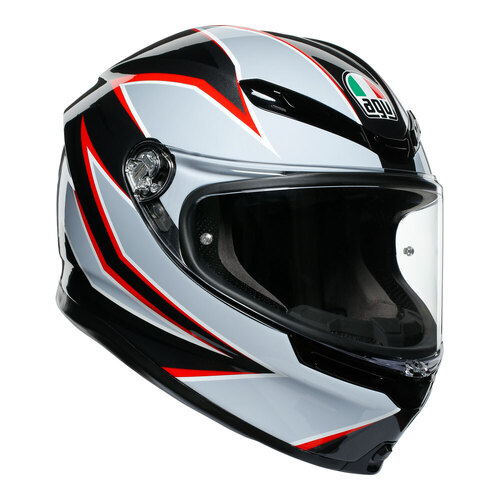 AGV K6 Flash Helmet - Black/Grey/Red - XS - SKU:77-175-04