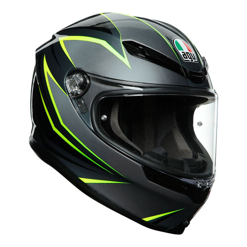 AGV K6 Flash Helmet - Grey/Black/Lime