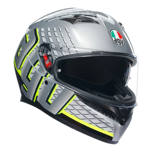 AGV K3 Fortify Helmet - Grey/Black/Fluro Yellow - S - SKU:77-396-05