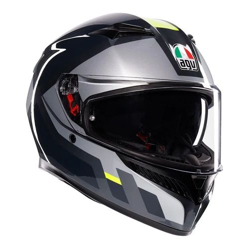AGV K3 Shade Helmet - Grey/Fluro Yellow - S - SKU:77-404-05