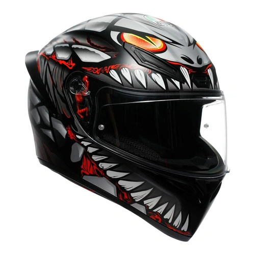 AGV K1S Lyzard Full Face Helmet - Black/Grey/Red - S - SKU:77-955-05