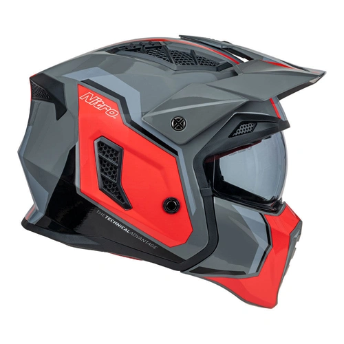 Nitro NZ302 Fighter Helmet - Grey/Orange - S - SKU:85-151-05